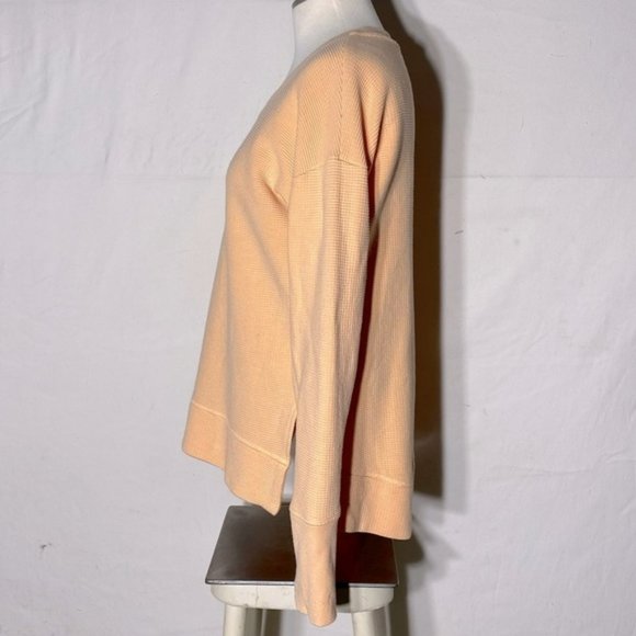 Athleta Orange Waffle Knit Long Sleeve Crew Neck Top S - Picture 3 of 14